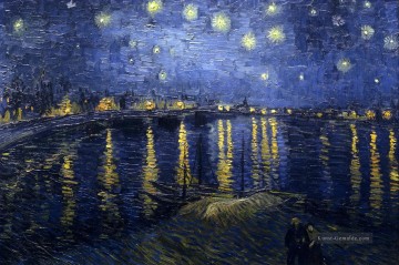  nacht - Sternennacht 2 Vincent van Gogh Landschaften Bach